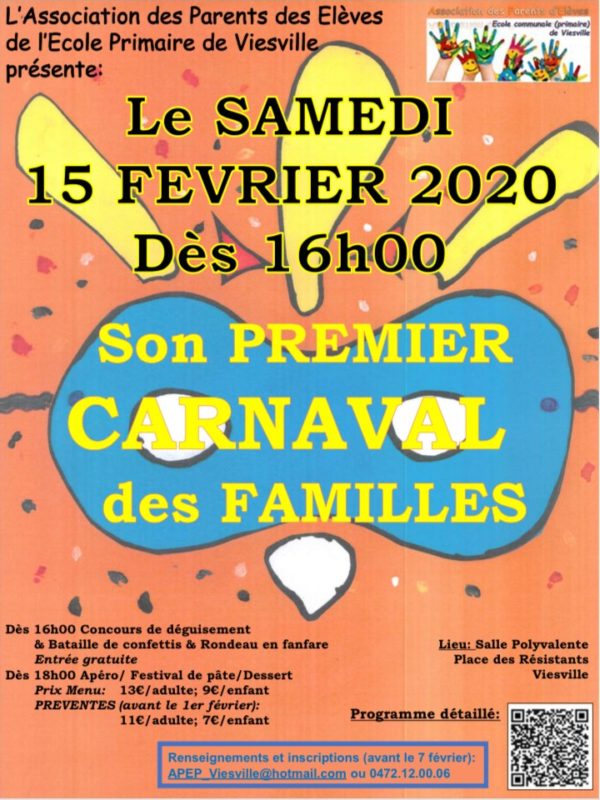 APEP_Carnaval2020_Flyer_ecoles - Pont-à-Celles